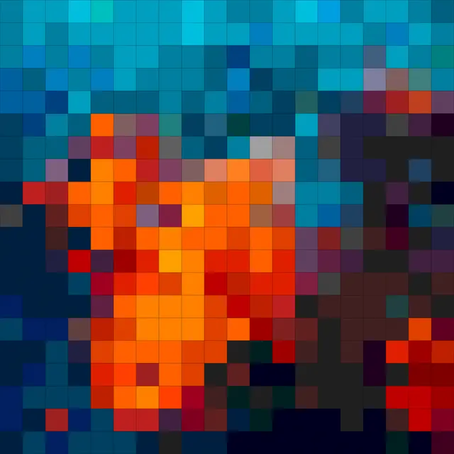 Image preview reduced to coarse blocks of flattened color.